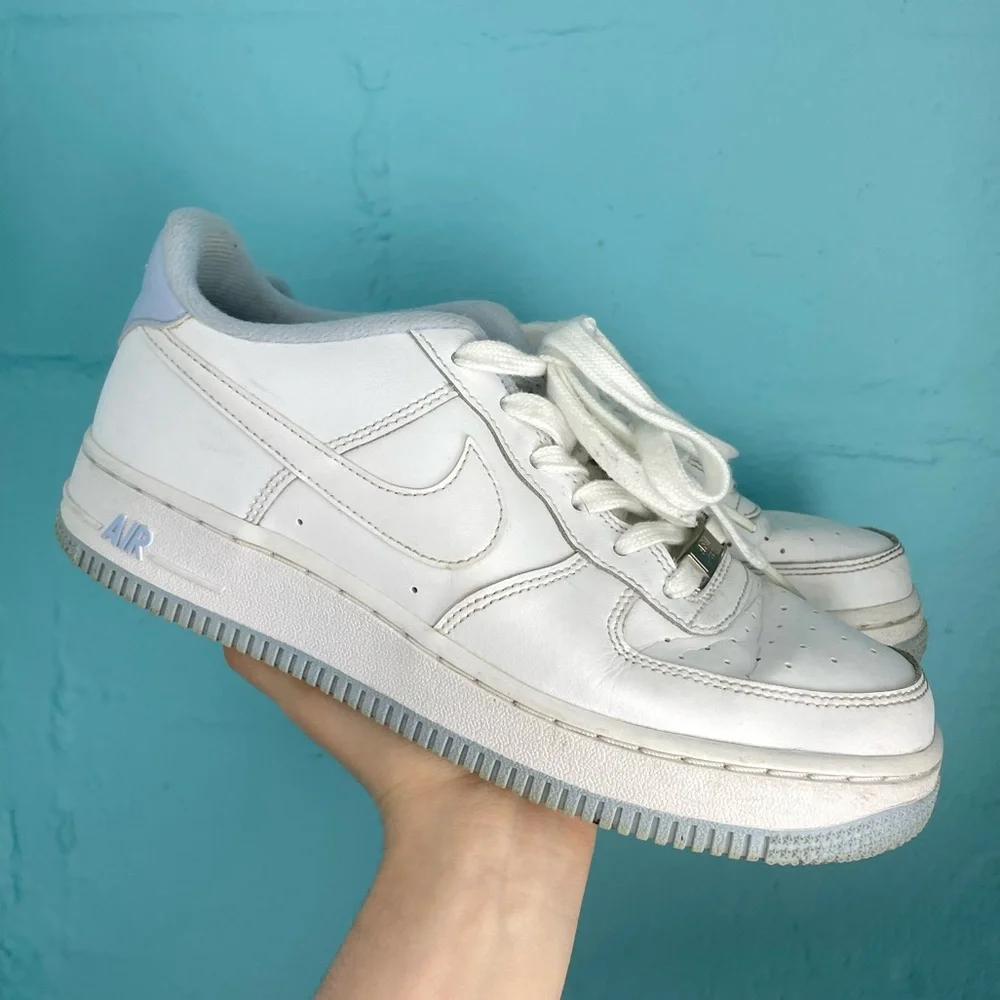 Nike Air Force 1s Baby Blue & White Sneakers Size 37.5/Youth 4